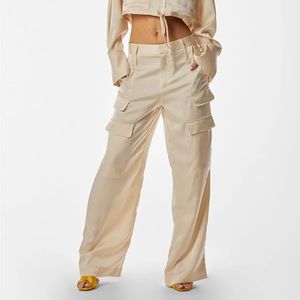 NWT Noli Milan Satin Cargo Pants